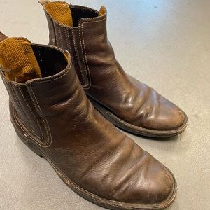Leather Chelsea boots. Worn. Made in India. Fits like an 11.5
